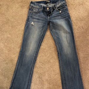 Express Barely Boot, Low-Rise Jeans. Size 2.